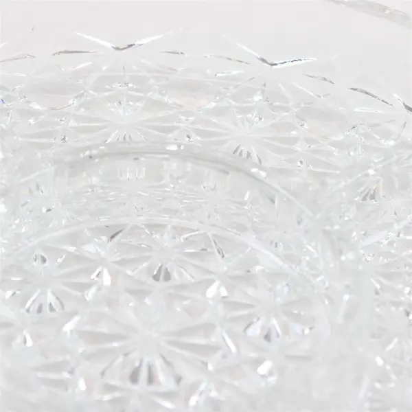 Vintage Daisy Button Glass Relish Tray 5-Section Divided Scalloped 10in