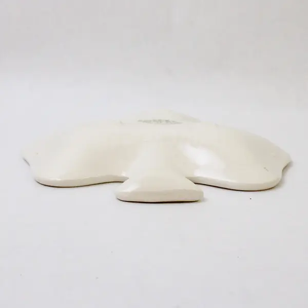 Vintage Carrigaline Pottery Co. White Clover Trinket Box Gold Trim