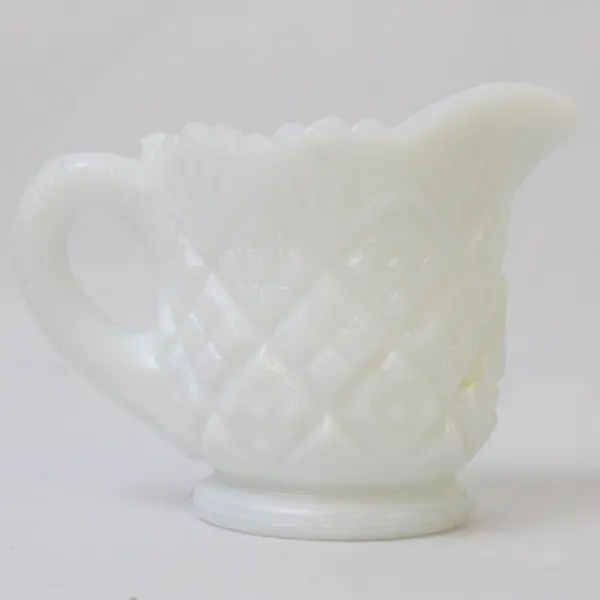 Vintage Miniature Westmoreland White Milk Glass Creamer and Open Sugar Set