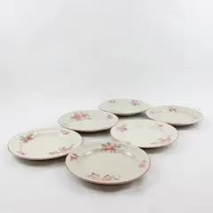 Lot of 6 Gibson Designs Roseland Floral Ceramic Salad Plates 7.75"