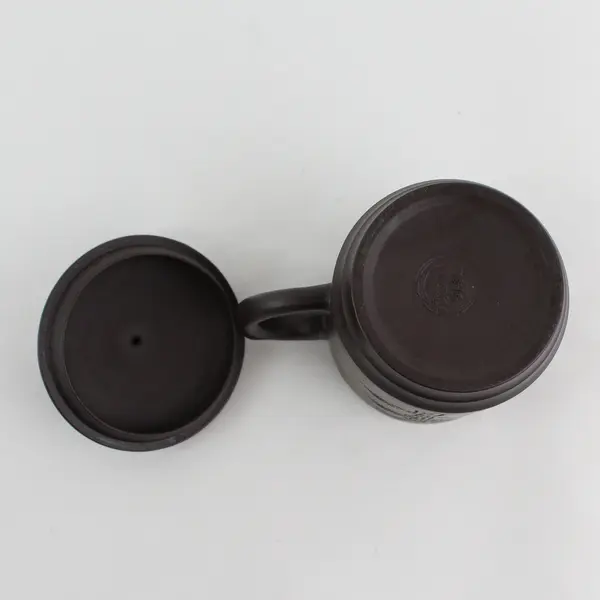 Chinese Engraved Brown  Clay Tea/Coffee Cup Mug With  Lid