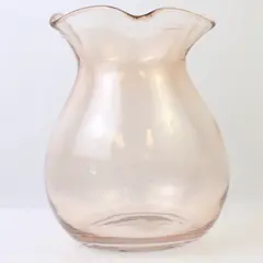 Lenox Ruffled Pink Glass Vase 8.5in Decorative Collectible