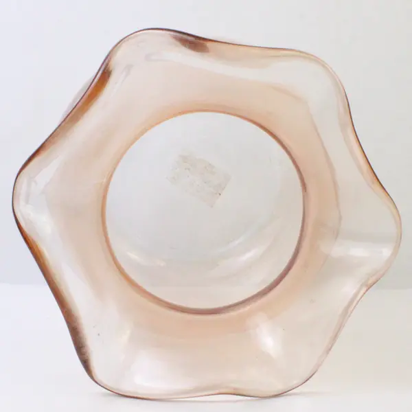 Lenox Ruffled Pink Glass Vase 8.5in Decorative Collectible
