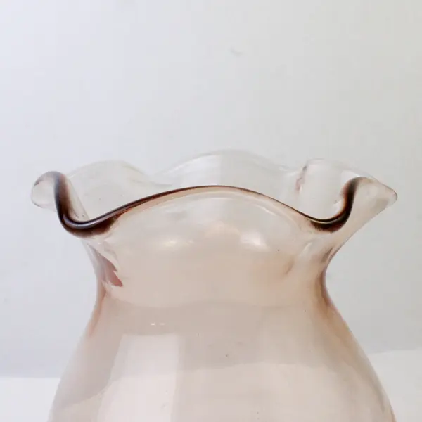 Lenox Ruffled Pink Glass Vase 8.5in Decorative Collectible