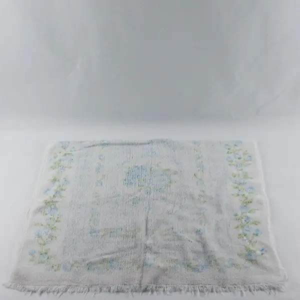 Lot Of 2 Vintage Royal Terry Blue/Yellow Floral On White Bath Towels 25" x 40"