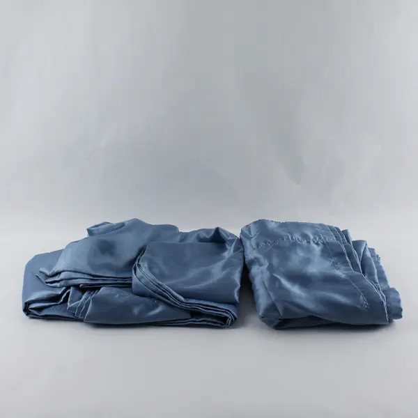 Lot Of 2 Canopy Periwinkle Blue Rod Pocket Curtains 100% Polyester 52" x 80"