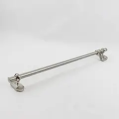 Art Deco Metal Coat & Towel Rack Wall Mount 22.5" Silver Tone