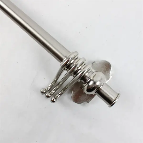 Art Deco Metal Coat & Towel Rack Wall Mount 22.5" Silver Tone