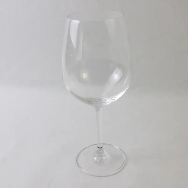 Lot Of 2 Unbranded/Unmarked Matching Clear Glass Red Wine Glasses 9.5" Tall