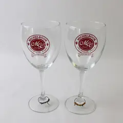 Lot of 2 Michelbook Country Club Clear Small Wine Glasses 7.25"
