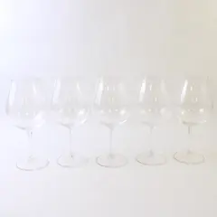 Lot Of 5 Assorted Willamette Valley Winery Clear Glass Wine Glasses 9.25" Tall
