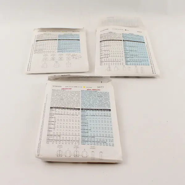Lot of 3 Butterick Women's Cut Sewing Patterns B4138 3665 3577
