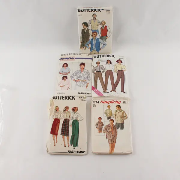 Vintage Lot of 5 Cut Men's & Women's Sewing Patterns Mixed Brands