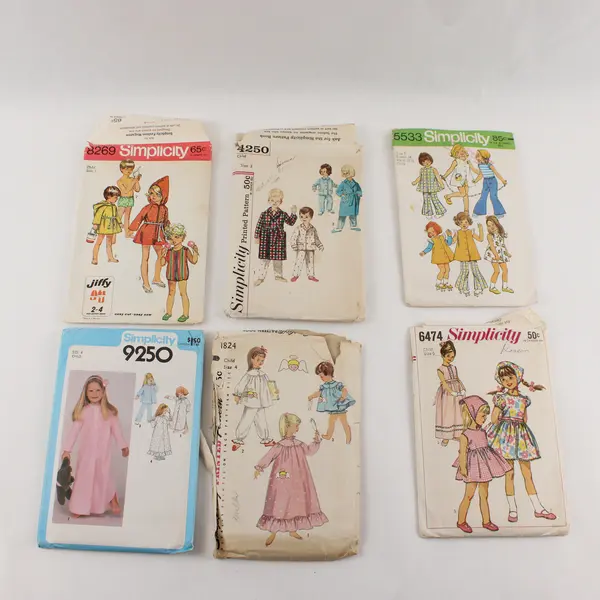 Lot 6 Simplicity Vintage Child Patterns 3-5 8269 4250 5533 9250 1824 6474