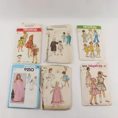 Lot 6 Simplicity Vintage Child Patterns 3-5 8269 4250 5533 9250 1824 6474