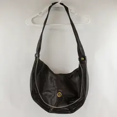 Sorelle Fontana Brown Half-Moon Shoulder Bag Purse