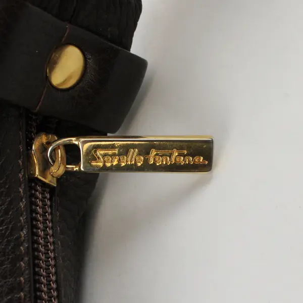 Sorelle Fontana Brown Half-Moon Shoulder Bag Purse