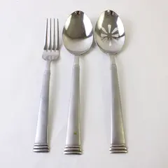 Pfaltzgraff Parker Frost  Stainless Slotted Spoon, Serving Spoon, Dinner Fork