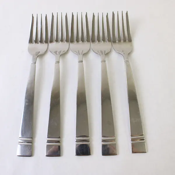Five 18/8 Stainless Pfaltzgraff Pastry Forks in the Pattern Passage