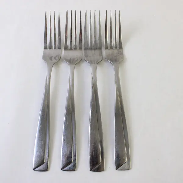 Four Stainless Pfaltzgraff Dinner Forks in the Pattern Portrait