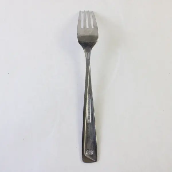 One Pastry, Two Dinner Stainless Pfaltzgraff Forks in the Pattern Portrait