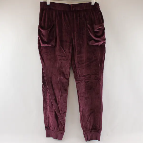 Jaclyn Intimates Women's L Purple Velour Embroidered Lounge 2 Piece Set 