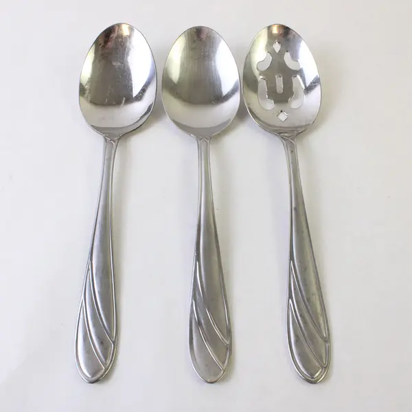 Three Pfaltzgraff Serving Spoons 2 Solid, 1 Slotted  in the Pattern PFF38