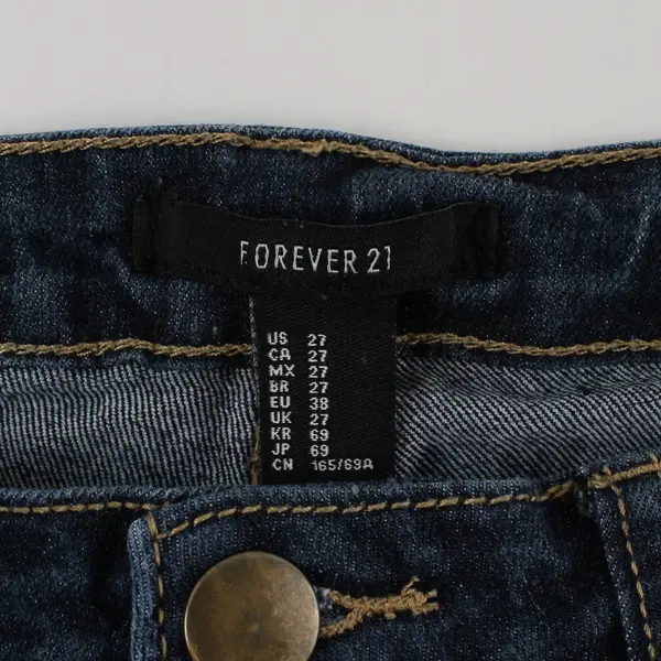 Forever 21 Women's 27 Dark Wash Low Rise Skinny Stretch Denim Jeans 