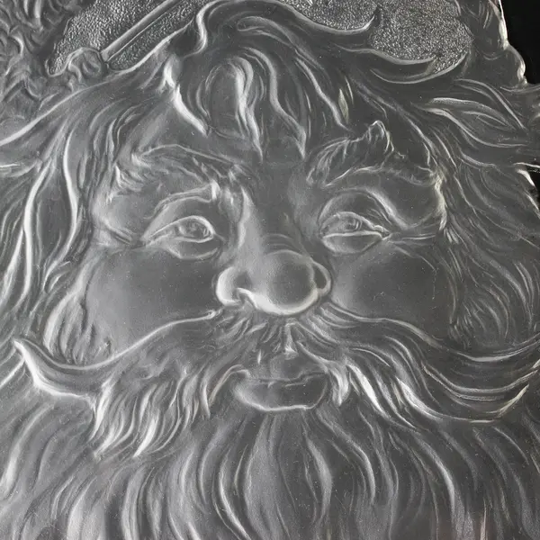Vintage Toscany Crystal Etched Santa Christmas Serving Platter  14"