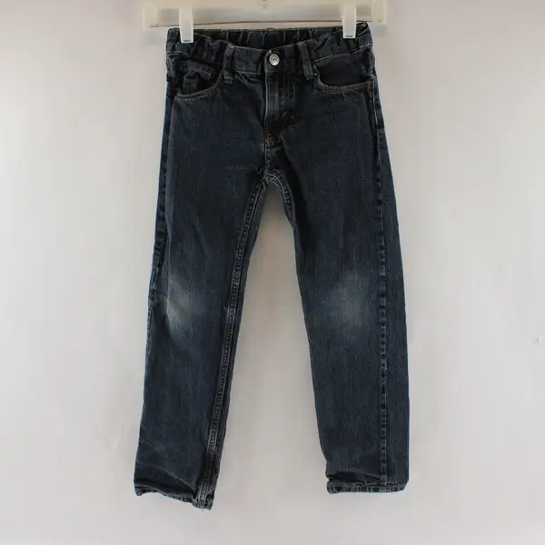 H&M Boys 7-8Y Slim Dark Wash Adjustable Waist Denim Jeans