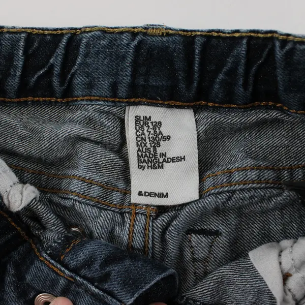 H&M Boys 7-8Y Slim Dark Wash Adjustable Waist Denim Jeans