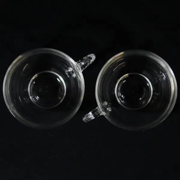 Set Of 8 Vintage Homestead by Federal Glass Beaded Handle Punch Cups 