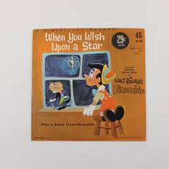 Vintage Walt Disney's Pinocchio - When You Wish Upon A Star - 45 RPM Record