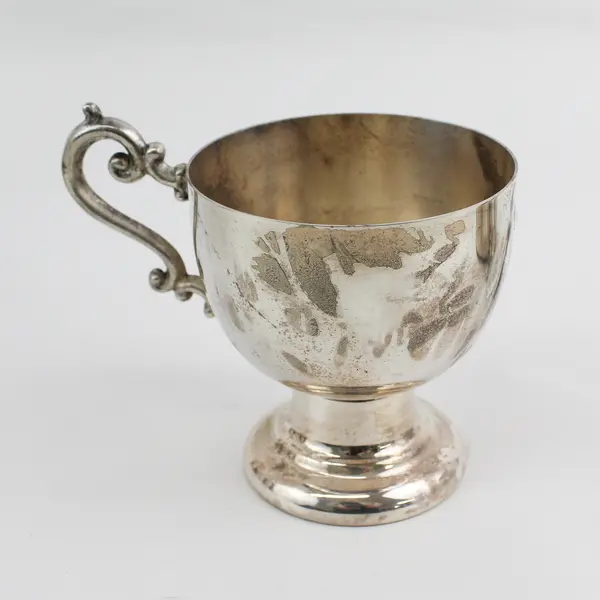 Lot of 8 Footed Silverplate Punch Cups Crown Maker's Mark