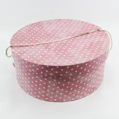 2013 Tri Coastal Design Paula Scaletta Hat Box 15 Inch Pink W/ White Polka Dots