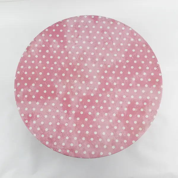 2013 Tri Coastal Design Paula Scaletta Hat Box 15 Inch Pink W/ White Polka Dots