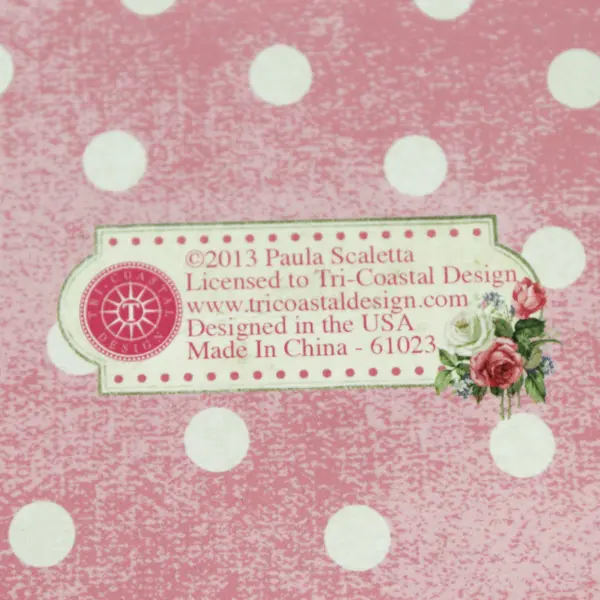 2013 Tri Coastal Design Paula Scaletta Hat Box 15 Inch Pink W/ White Polka Dots