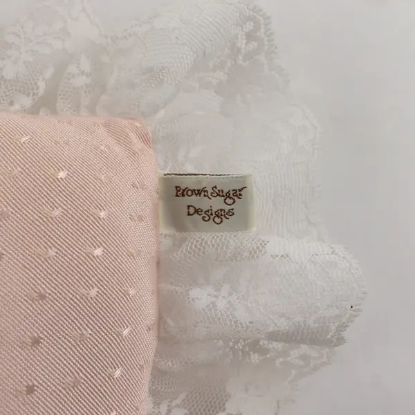 Brown Sugar Designs Blush Heart Decorative Hanging Pillow Lace Trim