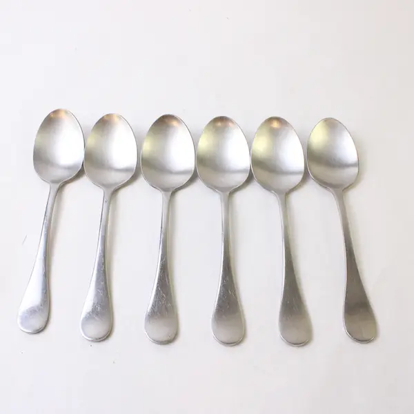 Lot of Six 18/10 Stainless Teaspoons by Winco  Pattern Unknown