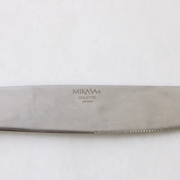 Two Stainless Colette Dinner Knives by Mikasa