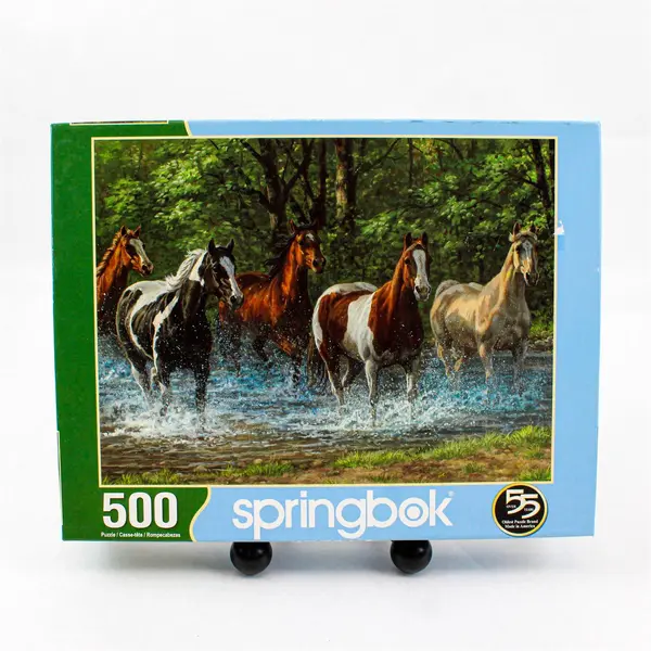 Springbok 500-Pc. Jigsaw Puzzle "Summer Creek" Horses 18" x 23.5" Complete
