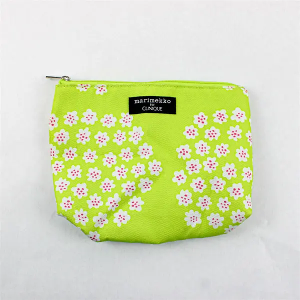 Marimekko for Clinique Flower Print Bright Green Cosmetic Pouch