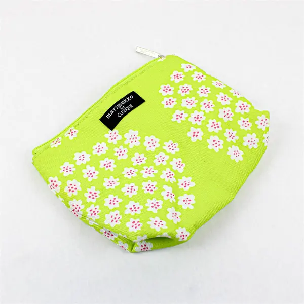 Marimekko for Clinique Flower Print Bright Green Cosmetic Pouch