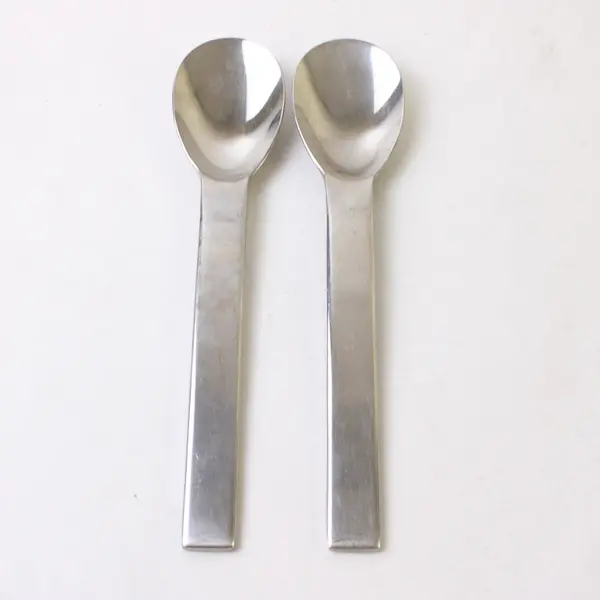 Two 18/10 Stainless Towle Teaspoons in the Pattern Ticket