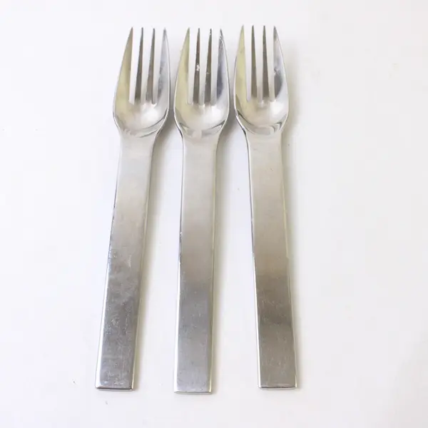 Three 18/10 Salad Forks by Towle in the Pattern Ticket
