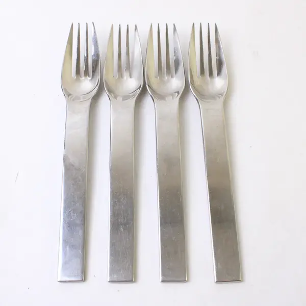 Four 18/10 Salad Forks by Towle in the Pattern Ticket
