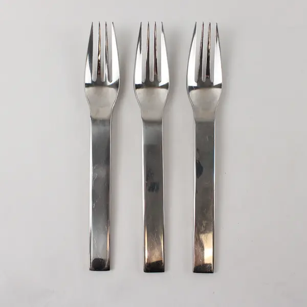 Three 18/10 Dinner Forks by Towle in the Pattern Ticket