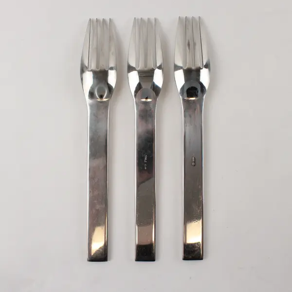Three 18/10 Dinner Forks by Towle in the Pattern Ticket
