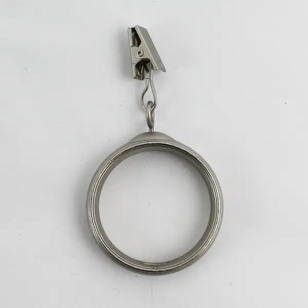 Set of 10 Metal Curtain Rings With Clips 