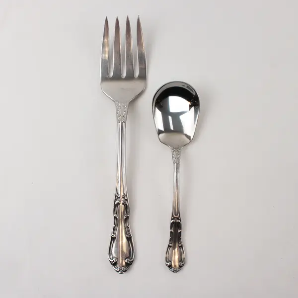 Towle Merrimack Stainless 2-Piece Serving Fork Sugar Spoon Set